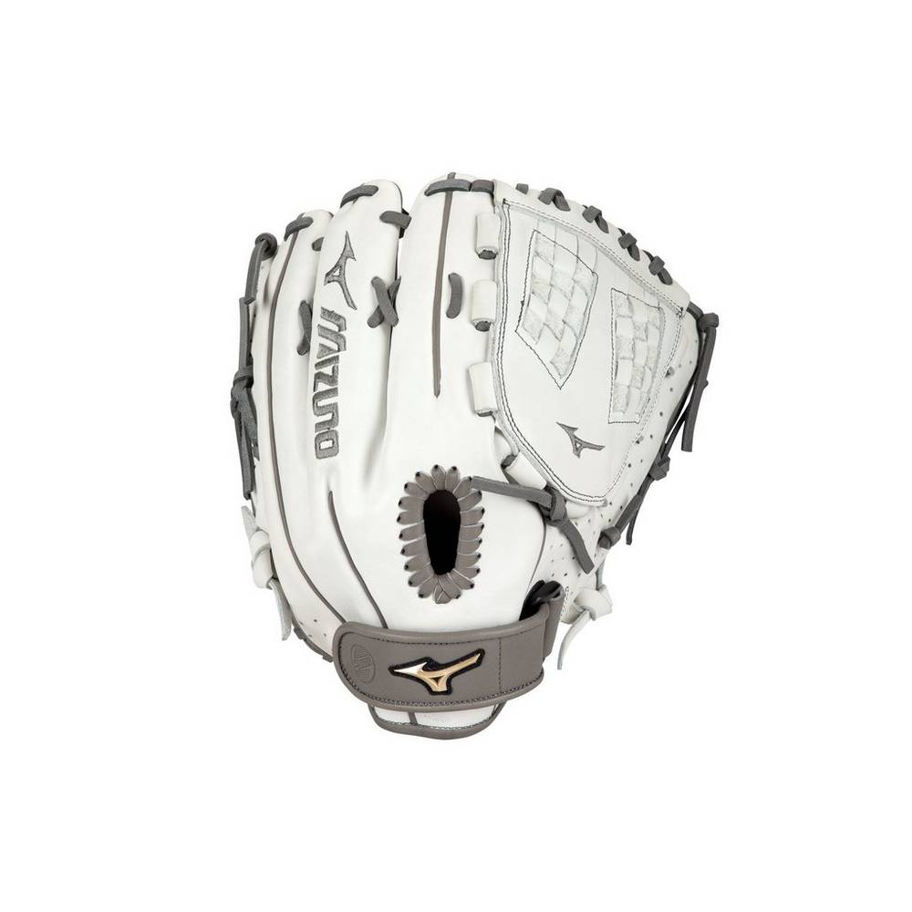 Guantes Mizuno Softball Prime Elite Pitcher/Outfield Fastpitch 12.5" Para Mujer Blancos/Grises 14283